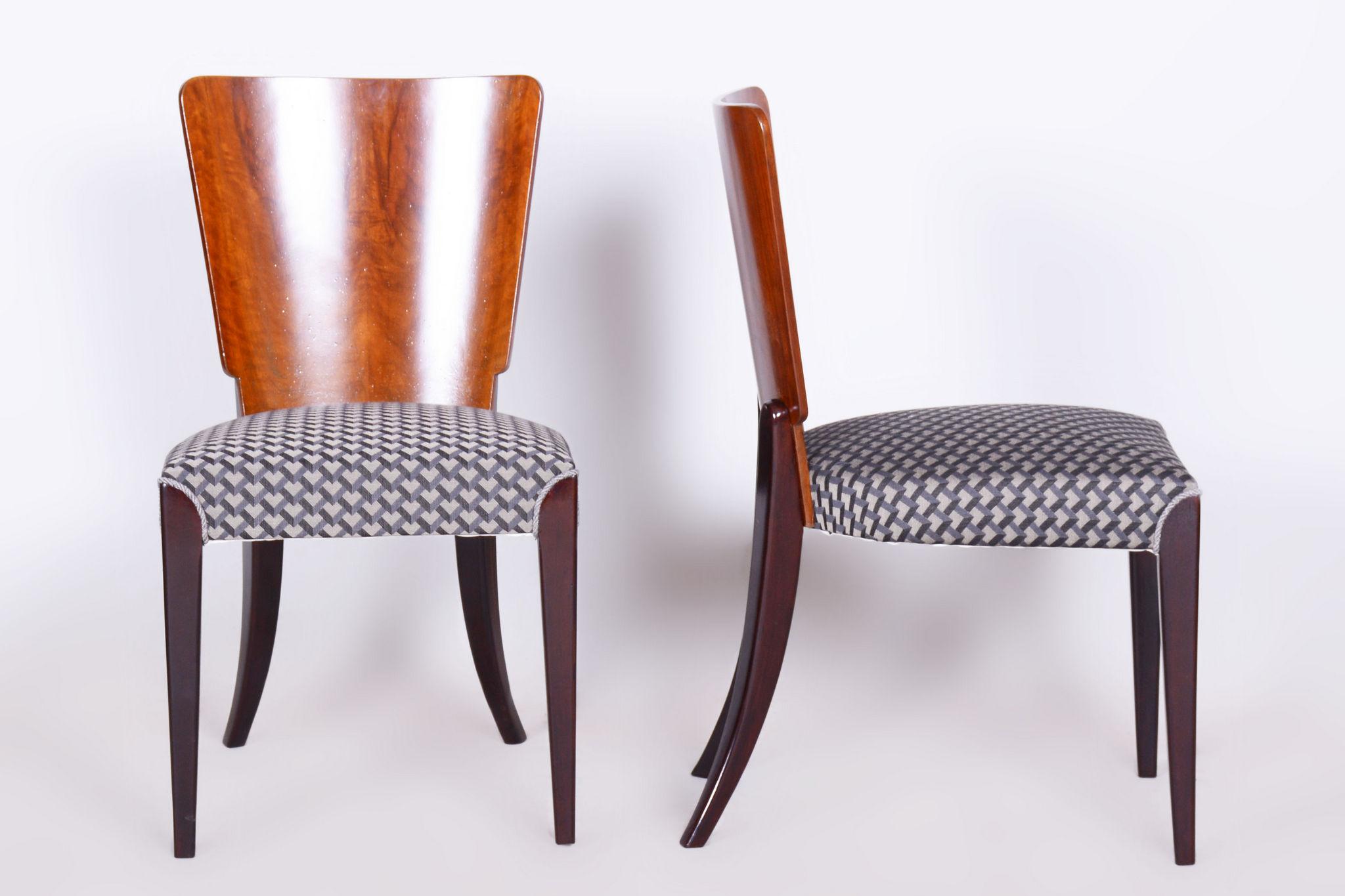 Set of Four Restored ArtDeco Chairs, Halabala, UP Zavody, Beech, Czechia, 1930s For Sale 1