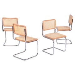 Set of Four Restored Bauhaus Cesca Chairs, by M. Breuer, Chrome, Italy, 1980s