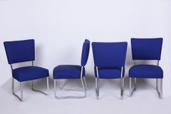 Set of Four Restored Bauhaus Chairs, by Hynek Gottwald, Chrome, Czech, 1930s