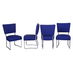 Set of Four Restored Bauhaus Chairs, by Hynek Gottwald, Chrome, Czech, 1930s Set of Four Restored Bauhaus Chairs, by Hynek Gottwald, Chrome, Czech, 1930s