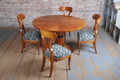 Set of Four Restored Biedermeier Cherry Wood, Revived Polish, Austria, 1820s