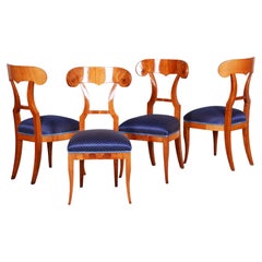 Vierer-Set restauriertes Biedermeier Kirschbaumholz, Revive Polen, Österreich, 1820er Jahre