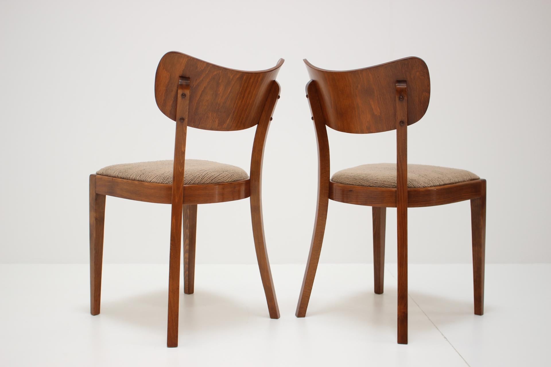 Set of Four Restored Dining Chairs Designed by Jindřich Halabala, 1960s 3