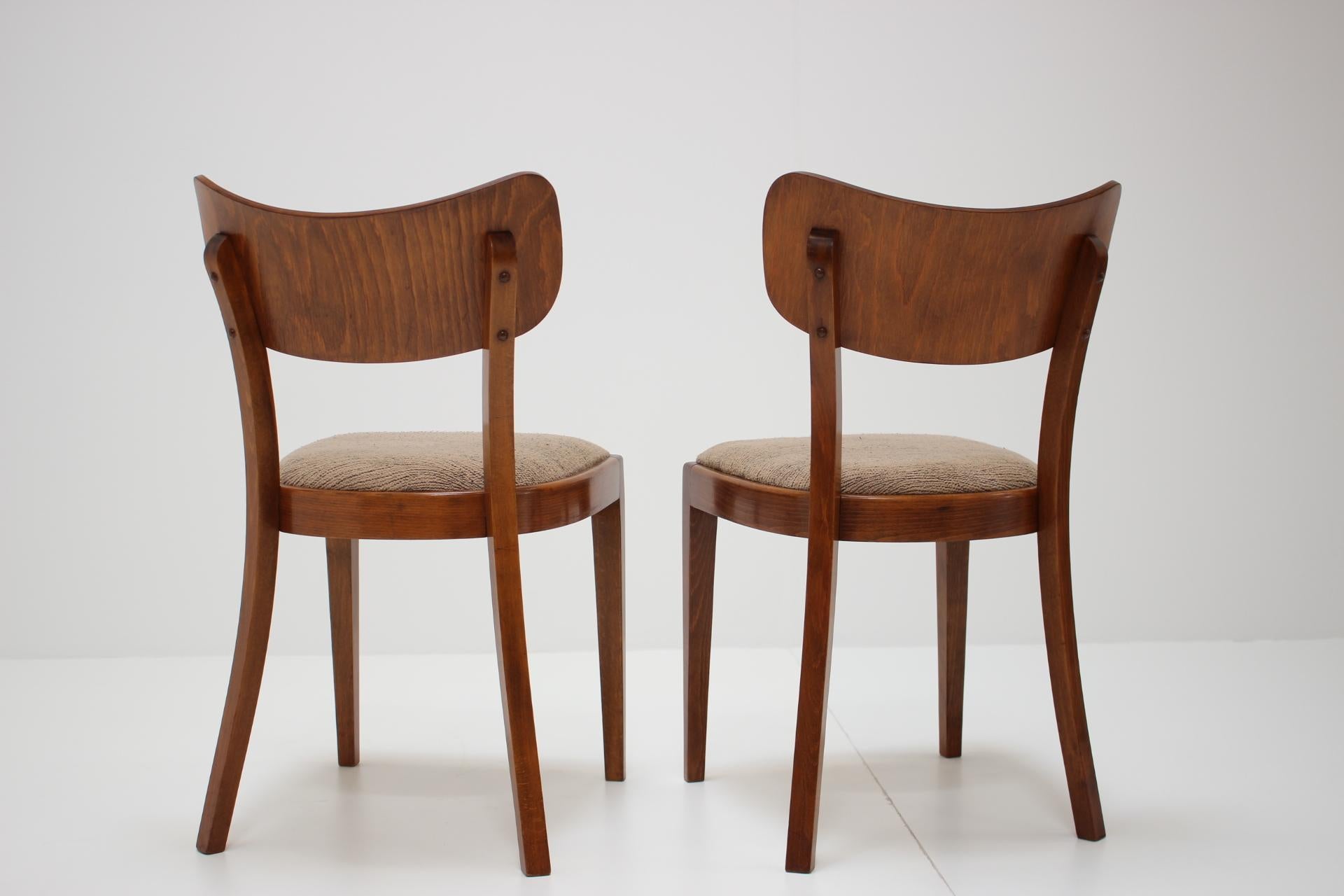 Set of Four Restored Dining Chairs Designed by Jindřich Halabala, 1960s 4
