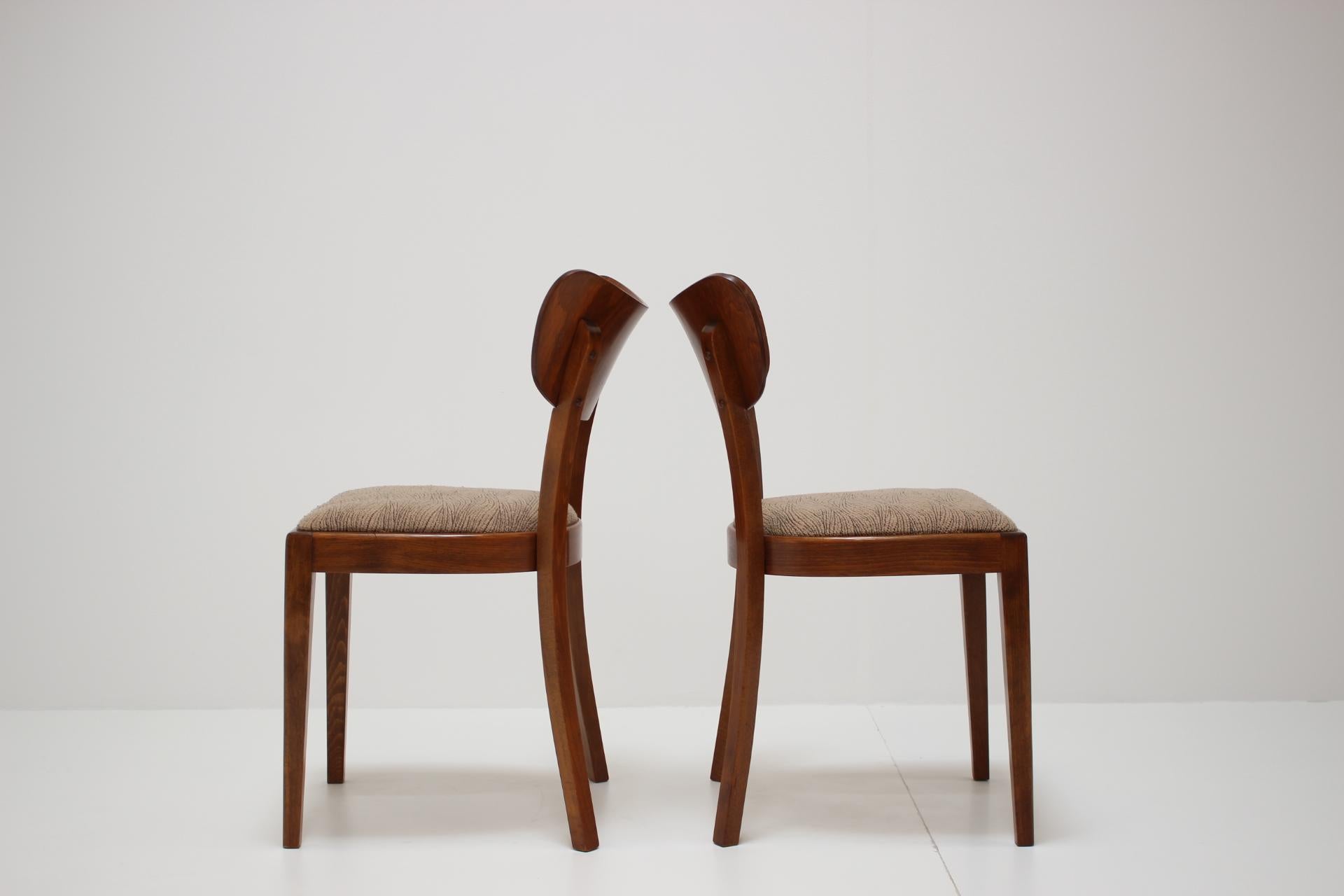 Set of Four Restored Dining Chairs Designed by Jindřich Halabala, 1960s 1