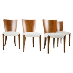 Set of Four Restored Dining Chairs Model H-214 Designed by Jindřich Halabala, 19