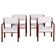 Set of Four Restored Mid Century Chairs, by Ludvik Volak, Mahogany, Czech, 1960s