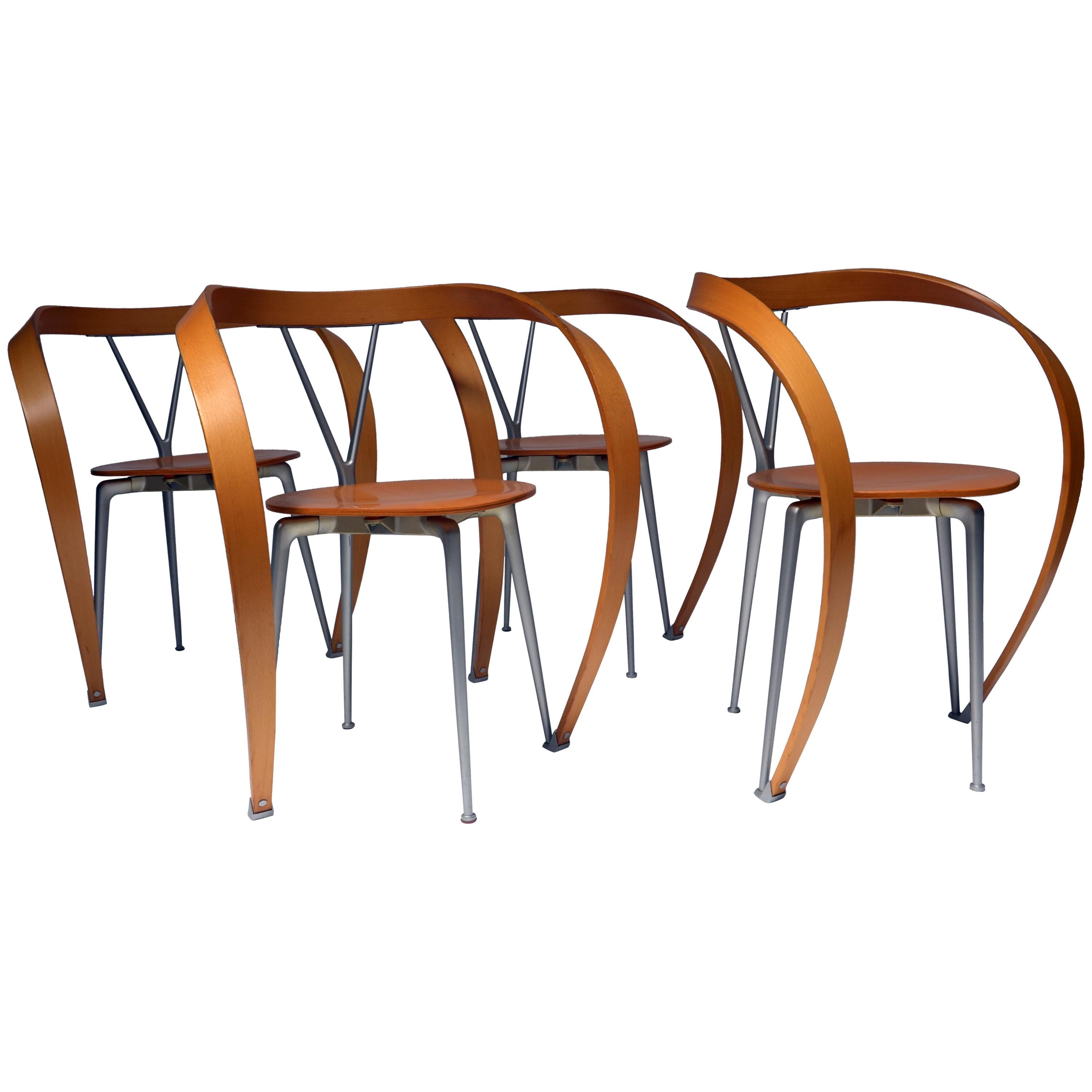 Set of Four Revers Chairs, Andrea Branzi for Cassina, 1993