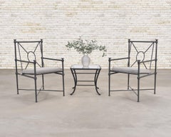 Set of Four RH Catalina Aluminum Patio Garden Dining Armchairs