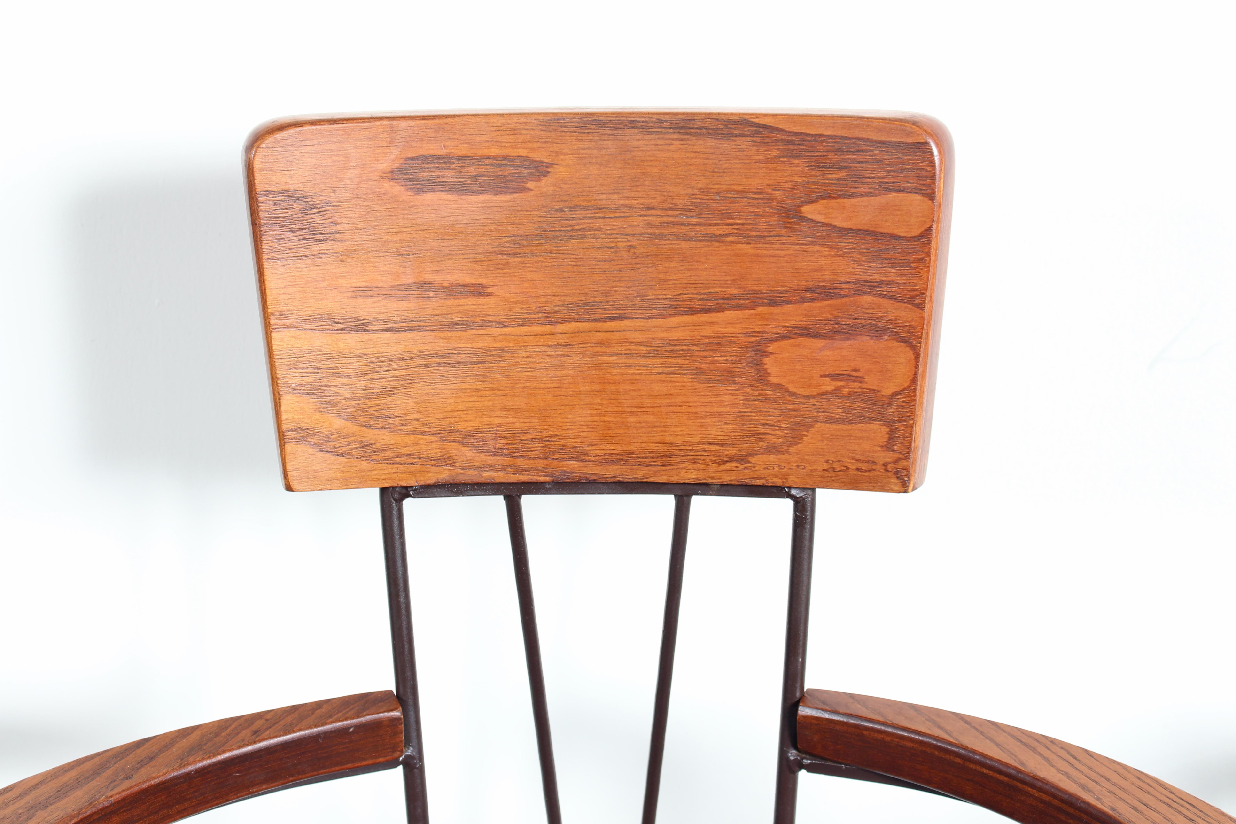 Ensemble de 4 fauteuils de capitaine en chêne et fer rembourrés Richard McCarthy pour Selrite, années 1950 en vente 10