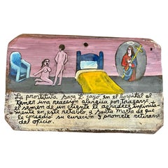Set of Four Risque "Underworld" Ex-Votos Retablos Attributed to Alfredo Vilchis