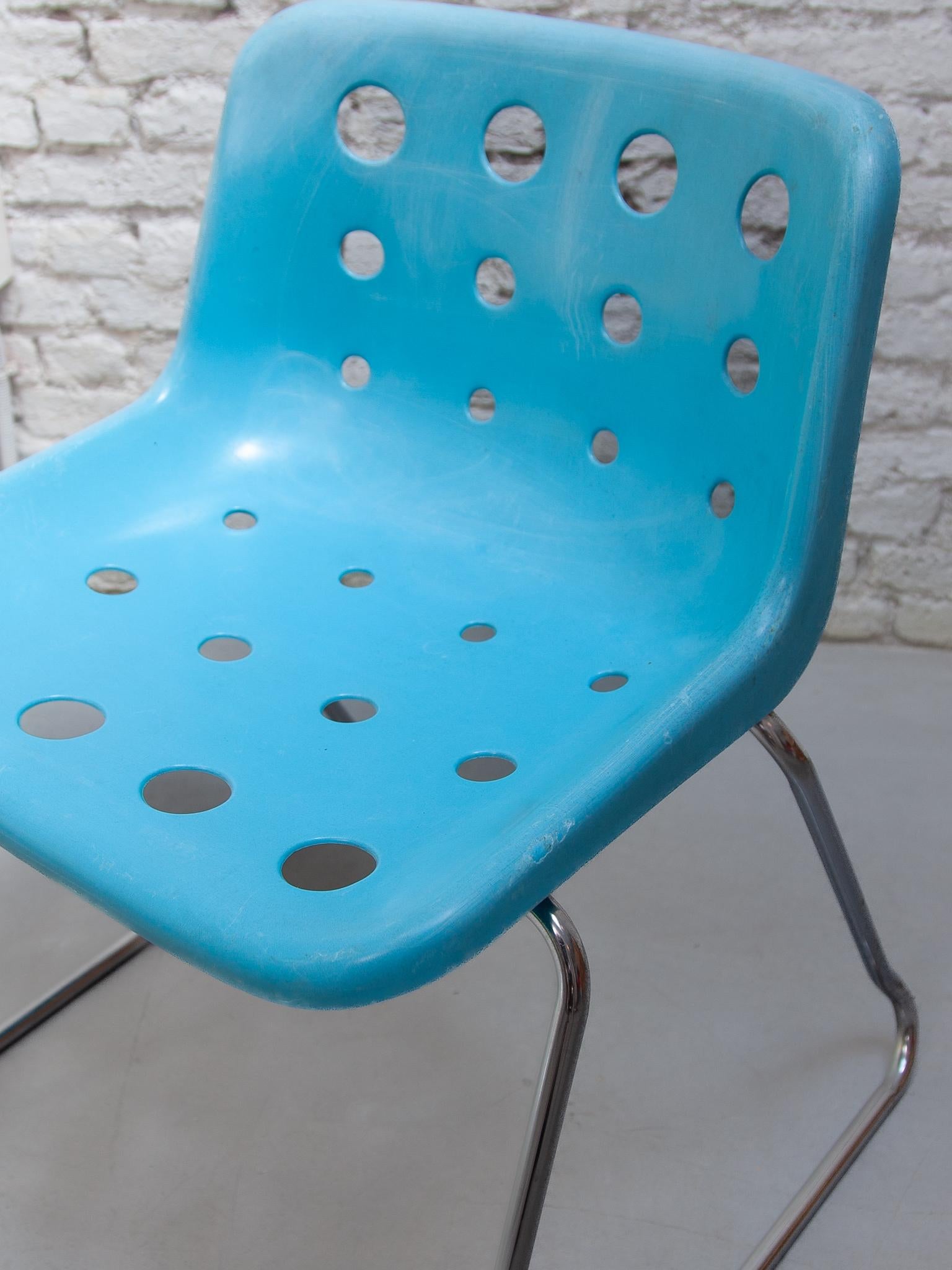 Set of four Robin Day 'Polo' Sled, Stackable Chairs, 1960s Indoor and Outdoor For Sale 8