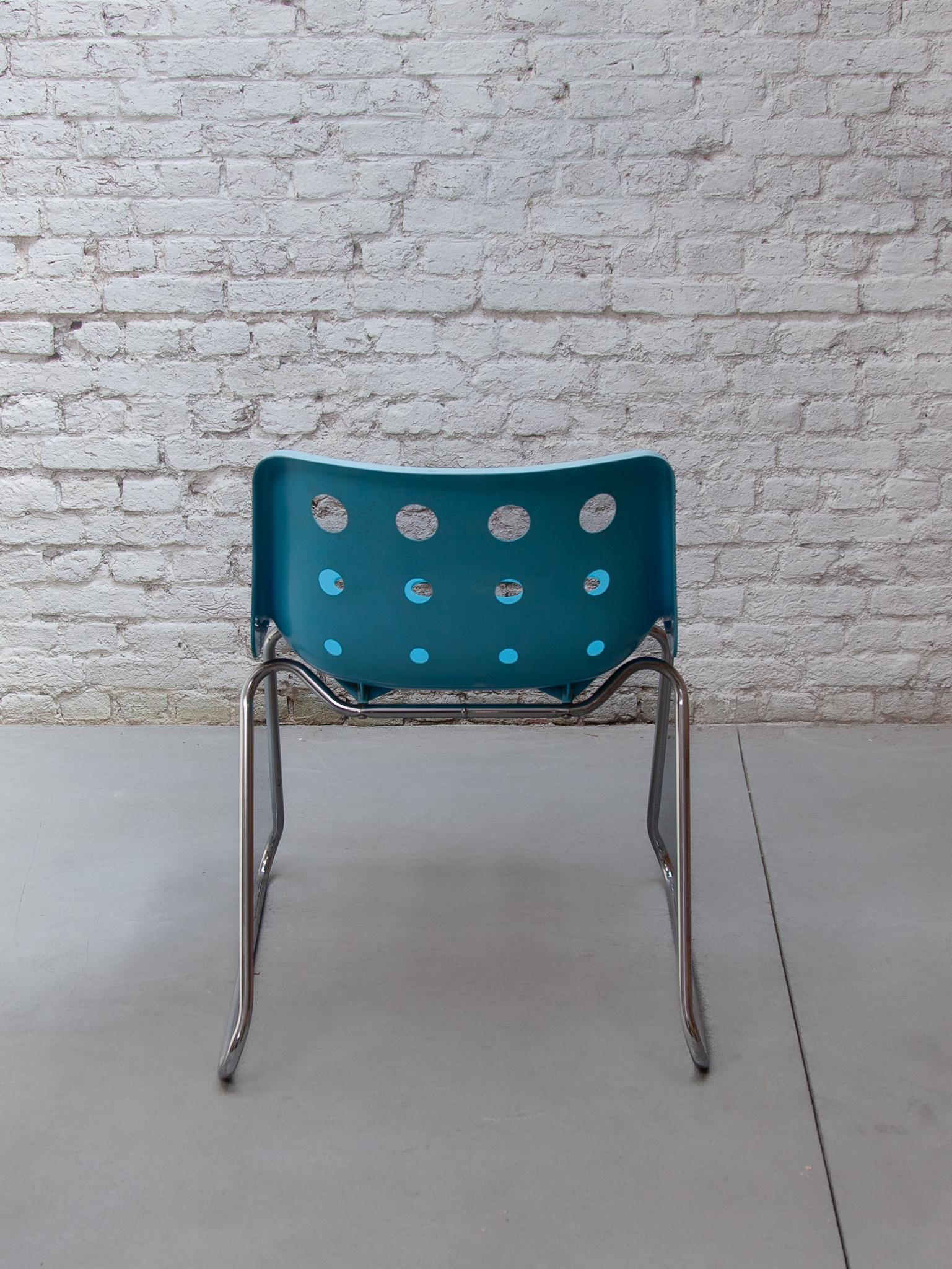 Fin du 20e siècle Ensemble de quatre chaises empilables en traîneau 'Polo' de Robin Day, 1960s Indoor et Outdoor en vente