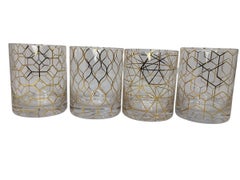 Set of Four Rocks Glasses with Geometric Shapes