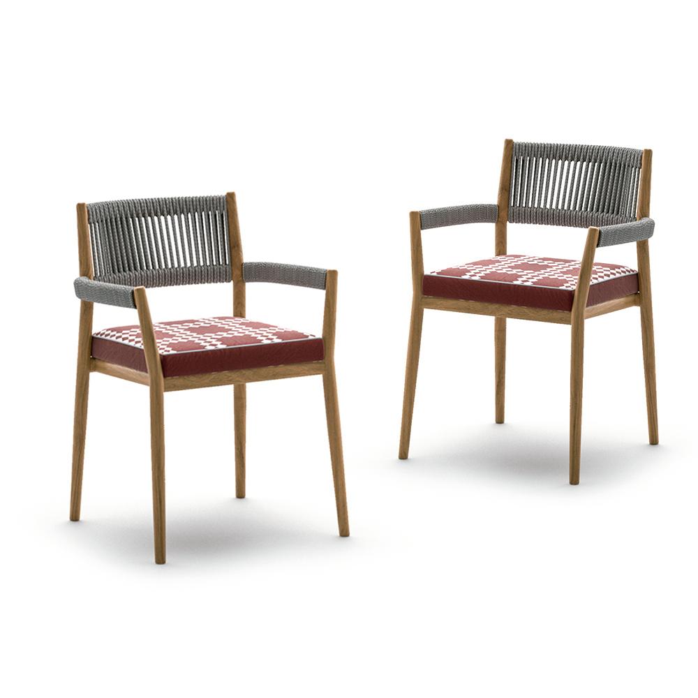 Mid-Century Modern Set of Four Rodolfo Dordoni ''Dine Out' Outside Chairs, by Cassina