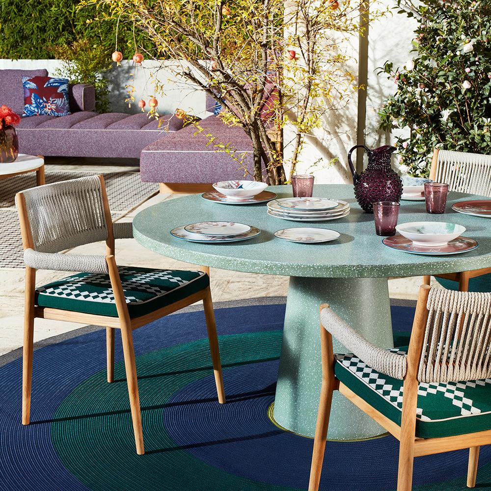 Tissu Ensemble de quatre chaises d'extérieur Dine Out de Rodolfo Dordoni par Cassina en vente