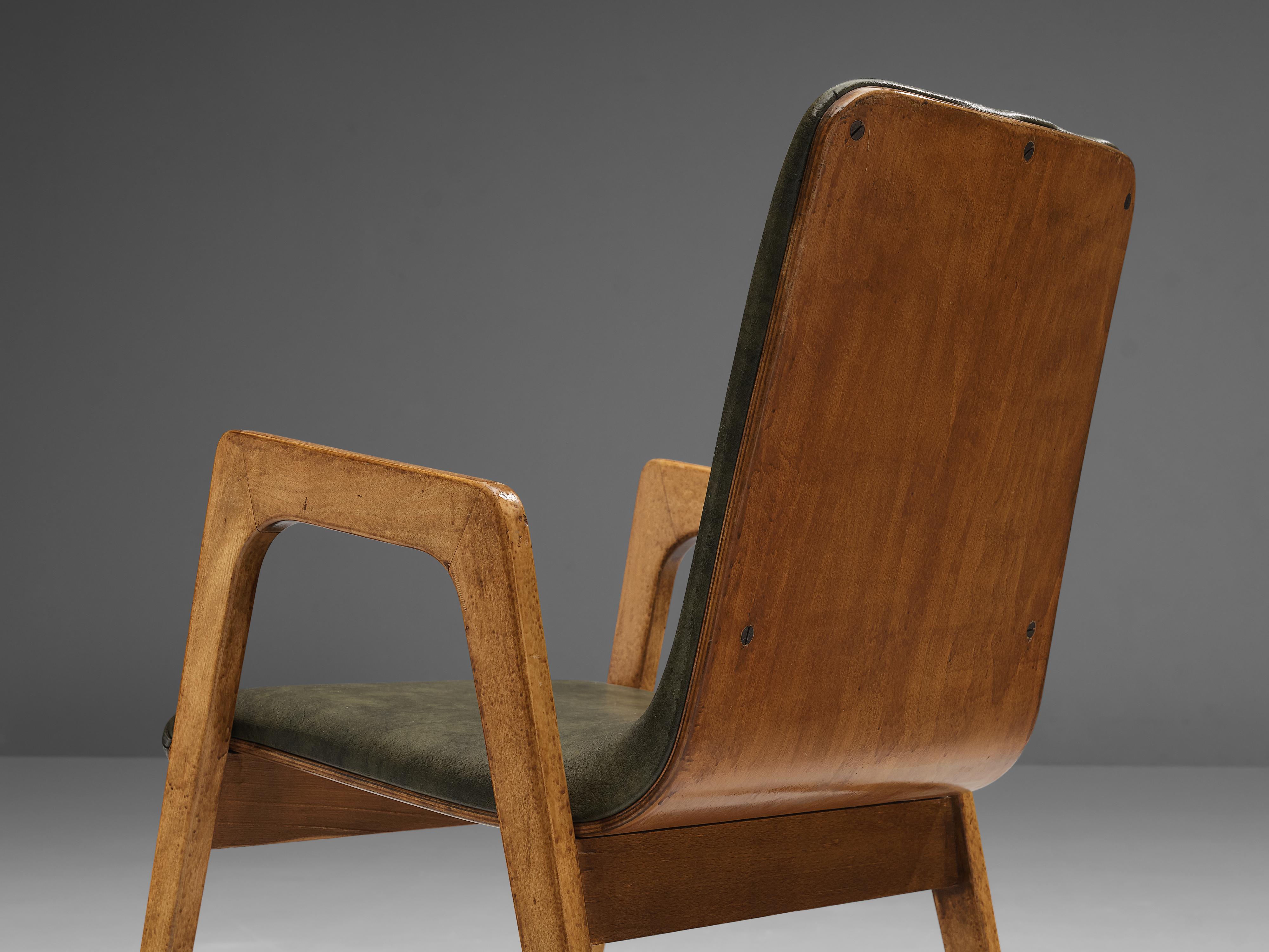 Mid-20th Century Set of Four Roland Rainer Armchairs in Birch