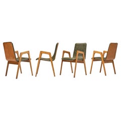 Set of Four Roland Rainer Armchairs in Birch