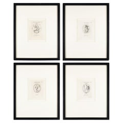 Set von vier römischen Stichtiefdrucken in Tiefdruck von Leonardo Agostini, 1685-1793