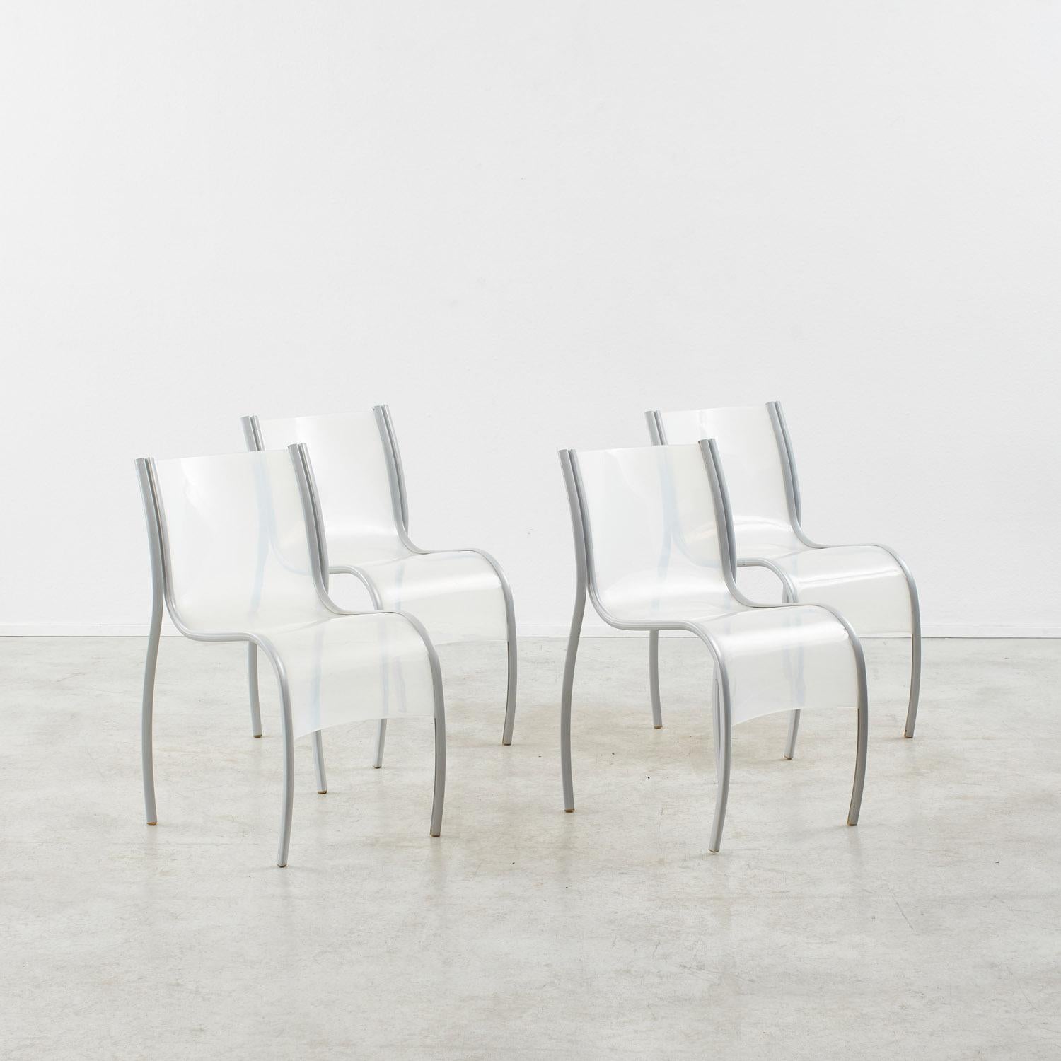 A paean to plastic, this stacking chair by British-Israeli industrial designer Ron Arad (b.1951) is now held in the collection of MoMa. Though lightweight and practical, it has a fluid and muscular profile defined by the extruded aluminium frame.