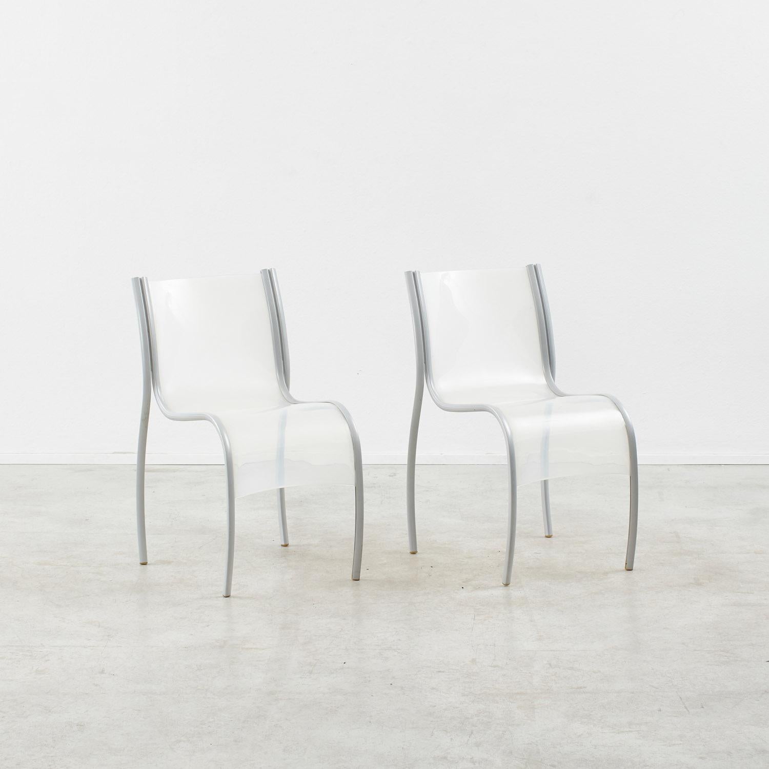 Italian Set of four Ron Arad Fantastic Plastic Elastic chairs for Kartell, Italy, 1990s