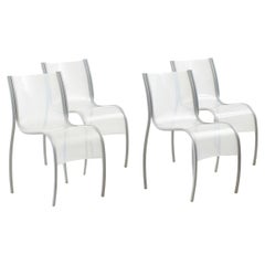 Set of four Ron Arad Fantastic Plastic Elastic chairs for Kartell, Italy, 1990s