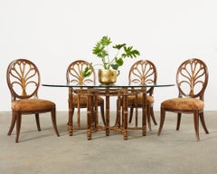 Set of Four Rose Tarlow Feather Chairs with Fortuny Seats