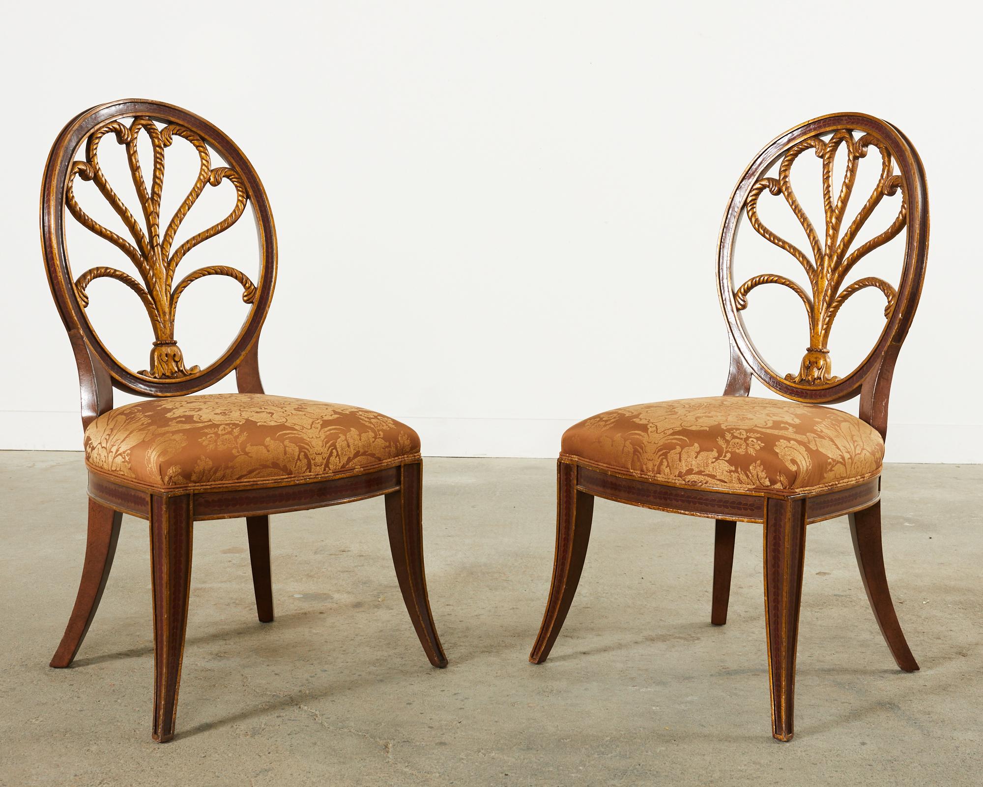 Canadian Set of Four Rose Tarlow Feather Chairs with Fortuny Seats For Sale