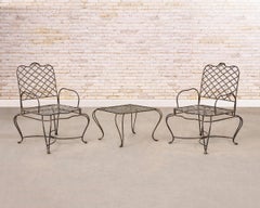 Set of Four Rose Tarlow Style Twig Iron Garden Dining Armchairs