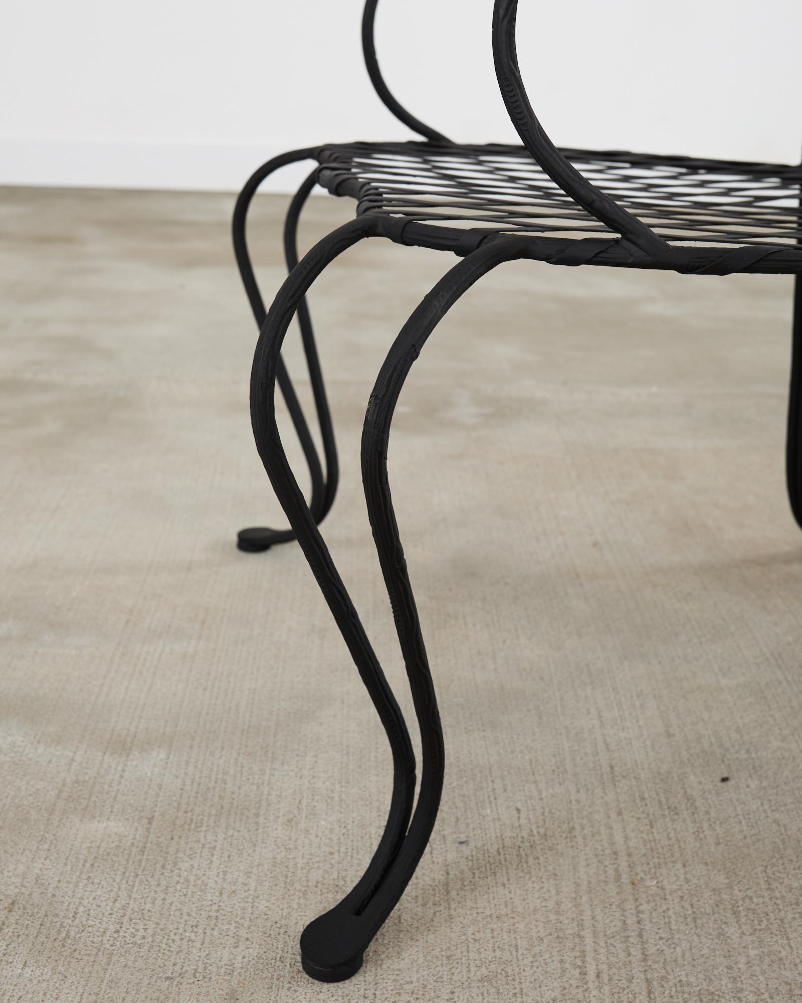 Juego de cuatro sillones de comedor de jardín Rose Tarlow Twig de hierro en venta 6