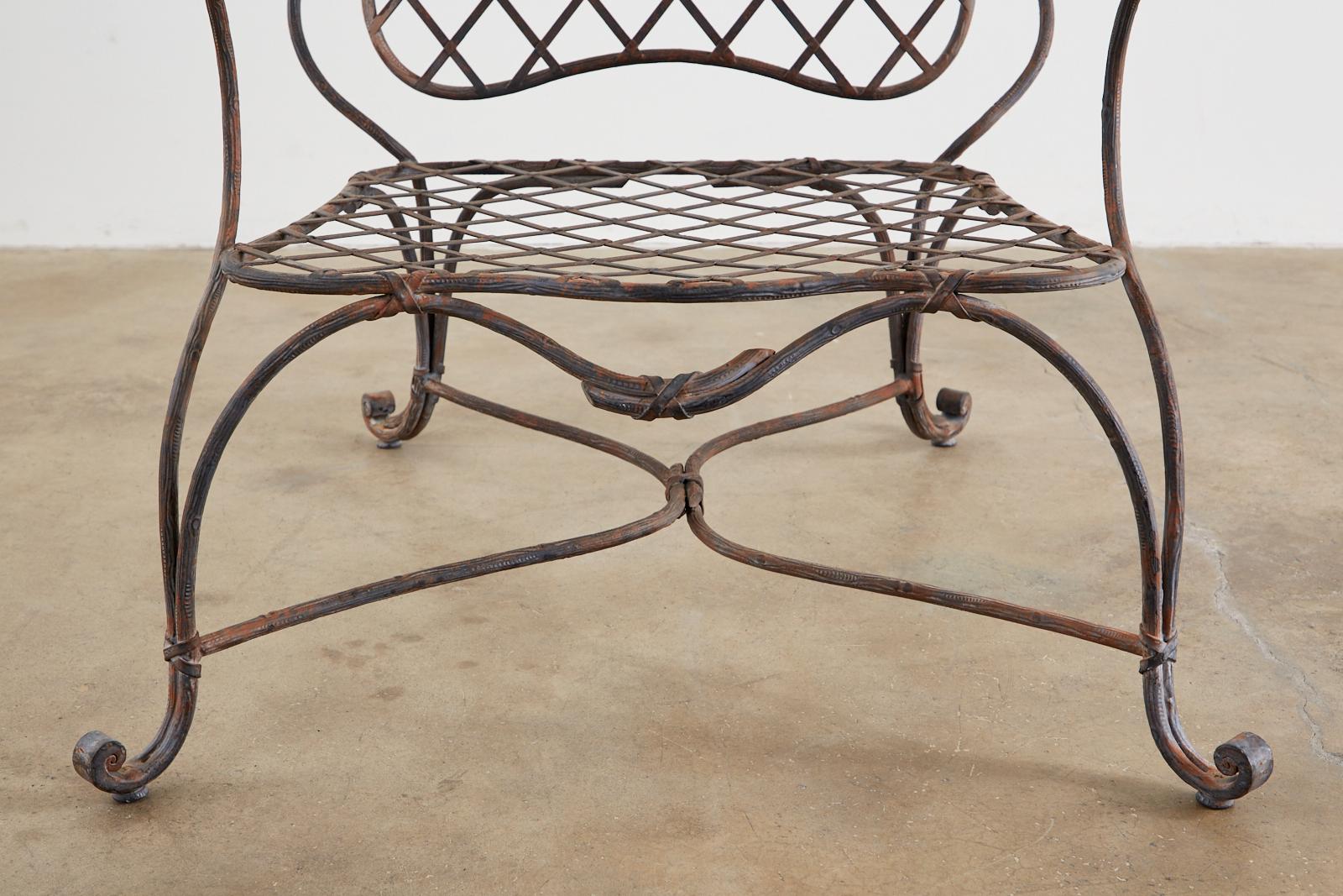 Set of Four Rose Tarlow Twig Iron Garden Lounge Chairs 3