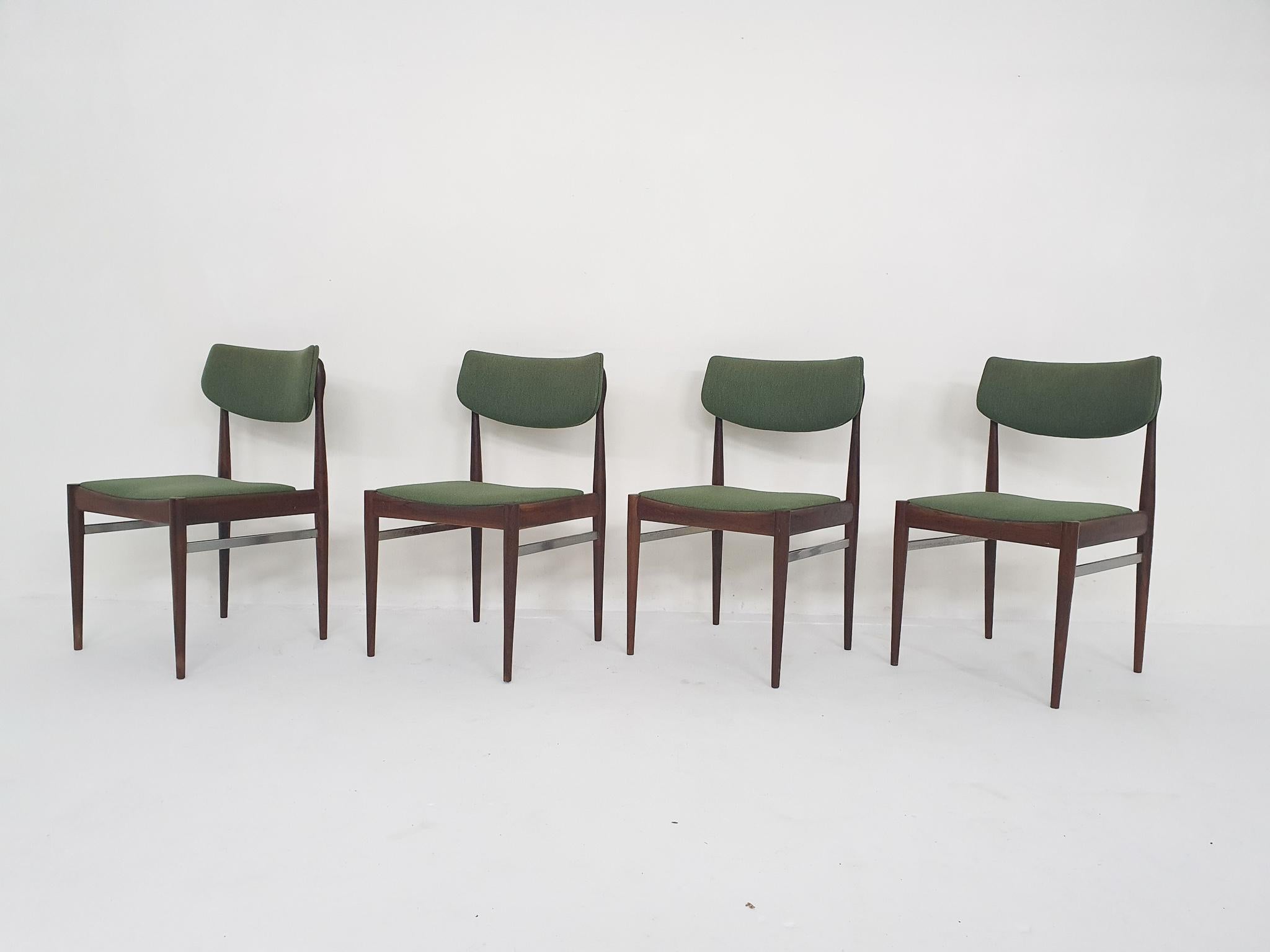 Mid-Century Modern Set of Four Rosewood Awa Dining Chairs, The Netherlands 1960's