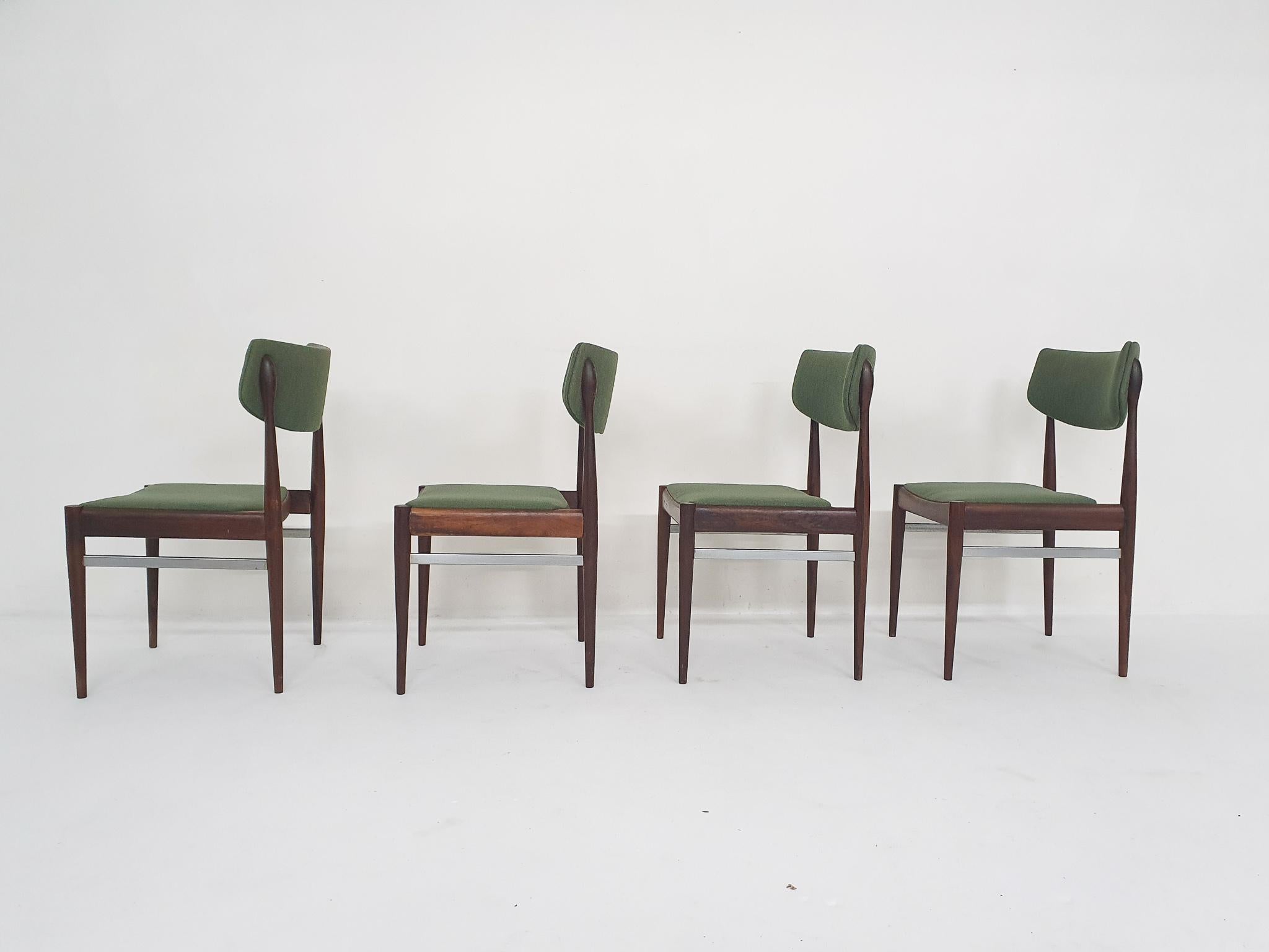 Dutch Set of Four Rosewood Awa Dining Chairs, The Netherlands 1960's