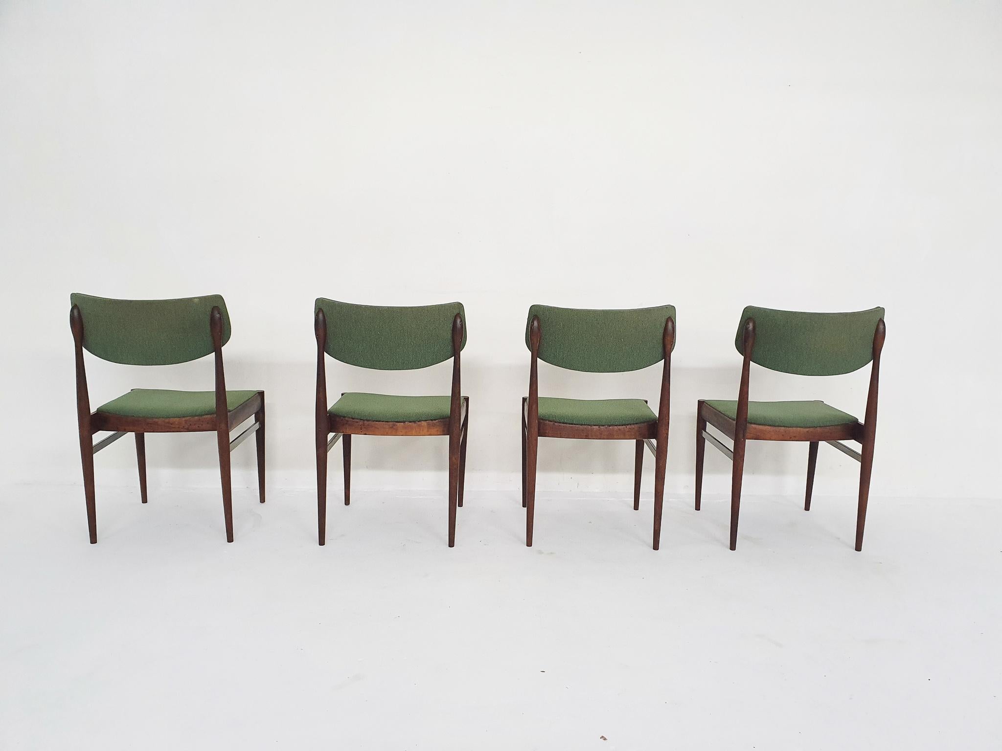 Set of Four Rosewood Awa Dining Chairs, The Netherlands 1960's In Good Condition In Amsterdam, NL
