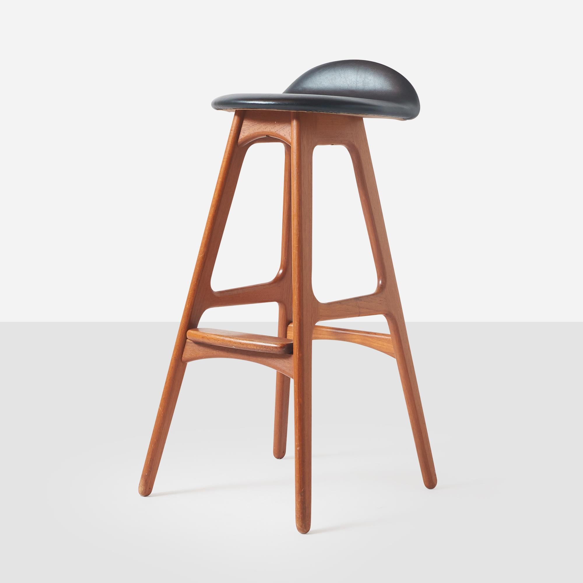 Danish Set of Four Rosewood Barstools by Erik Buch