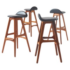 Set of Four Rosewood Barstools by Erik Buch
