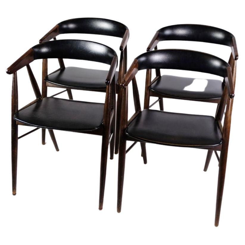 Ensemble de quatre chaises de salle à manger en bois de rose par Aksel Bender Madsen des années 1960
