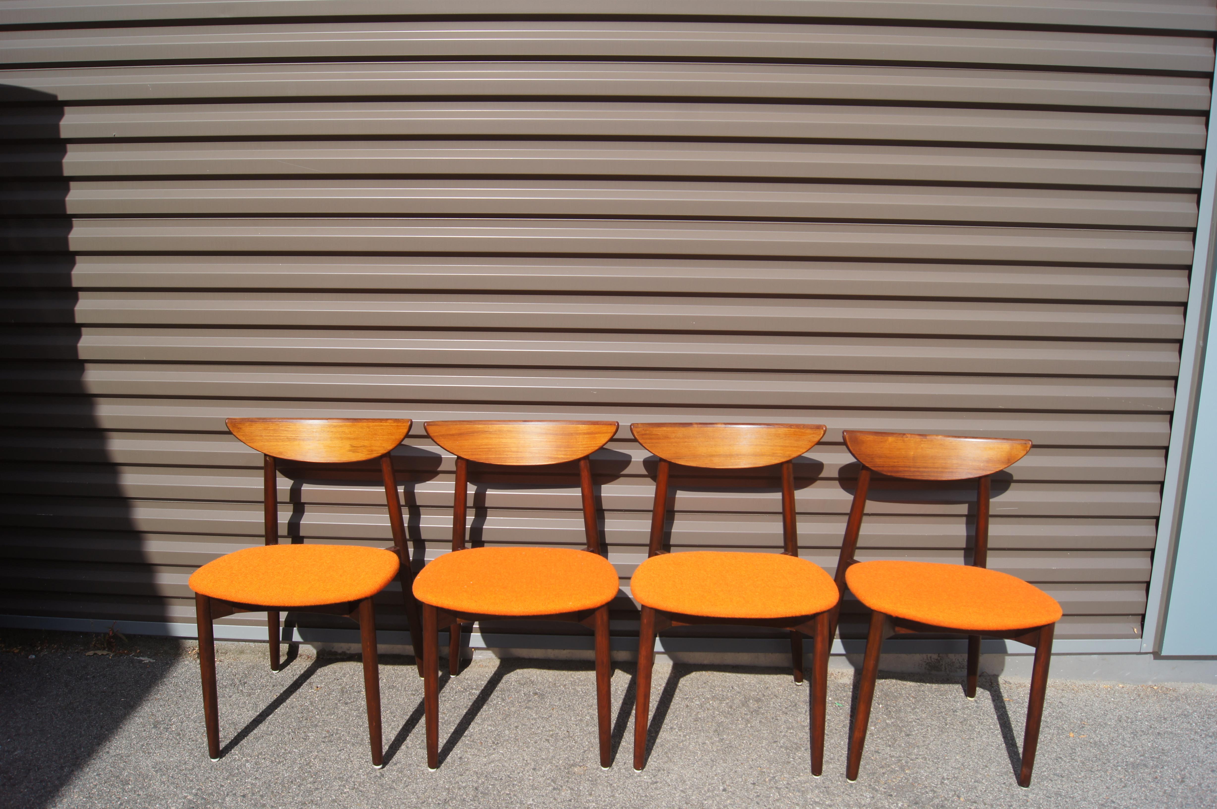 Scandinavian Modern Set of Four Rosewood Dining Chairs by Harry Østergaard