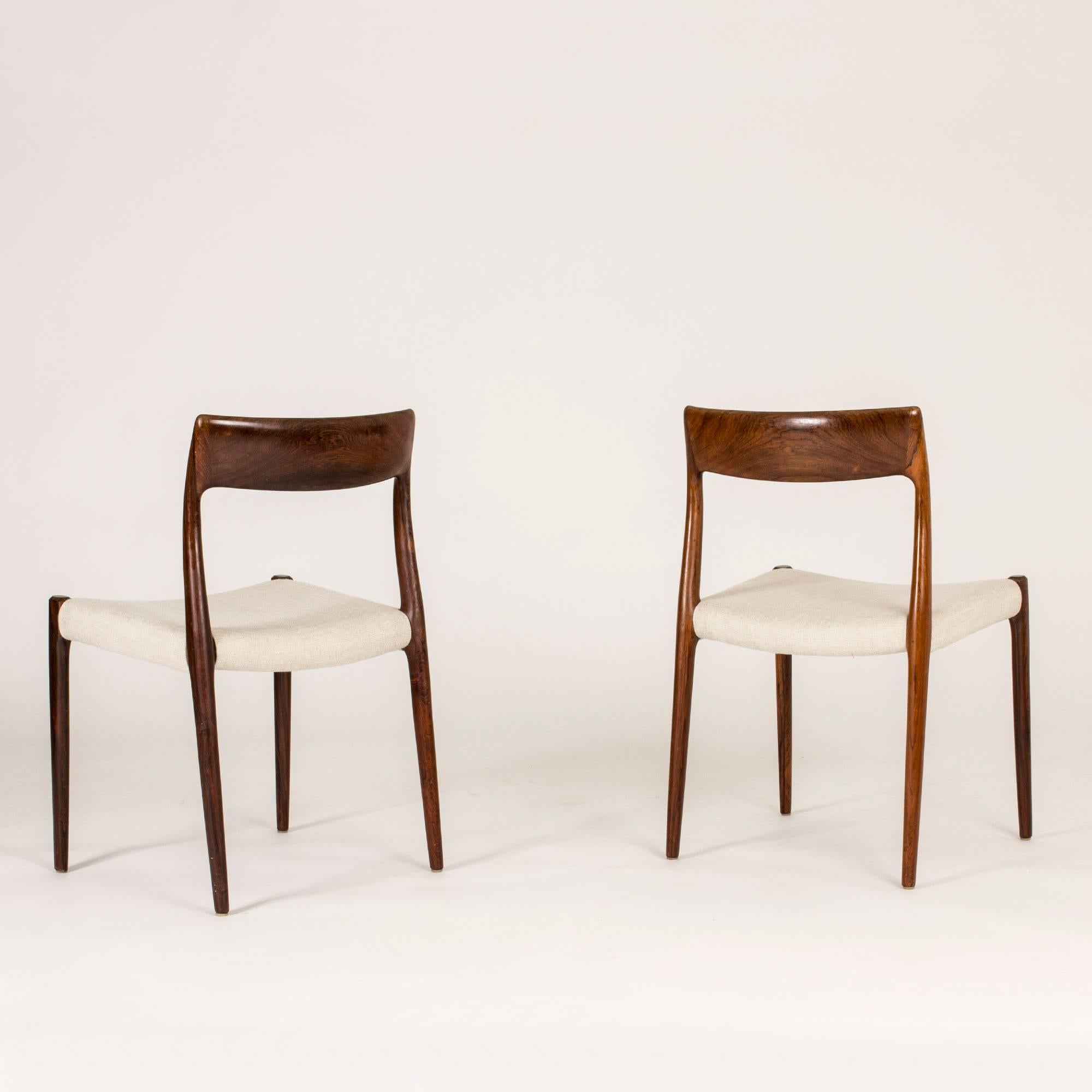 Danish Set of Four Rosewood Dining Chairs by Niels O. Møller