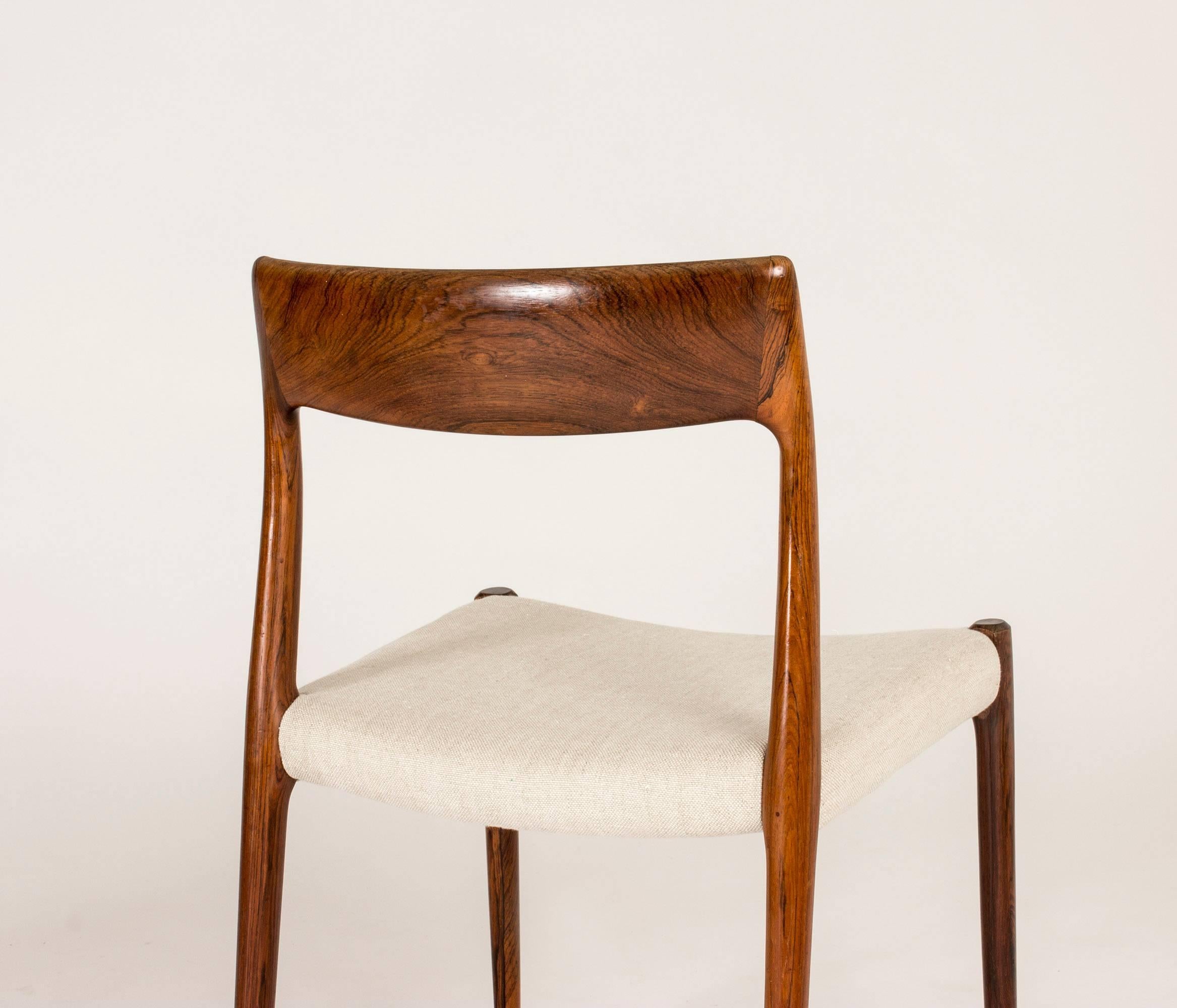 Set of Four Rosewood Dining Chairs by Niels O. Møller In Excellent Condition In Stockholm, SE