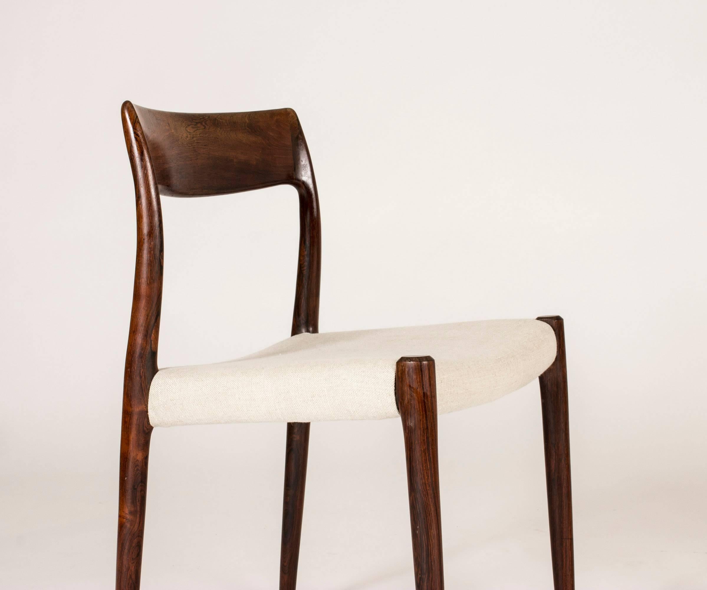 Set of Four Rosewood Dining Chairs by Niels O. Møller 1