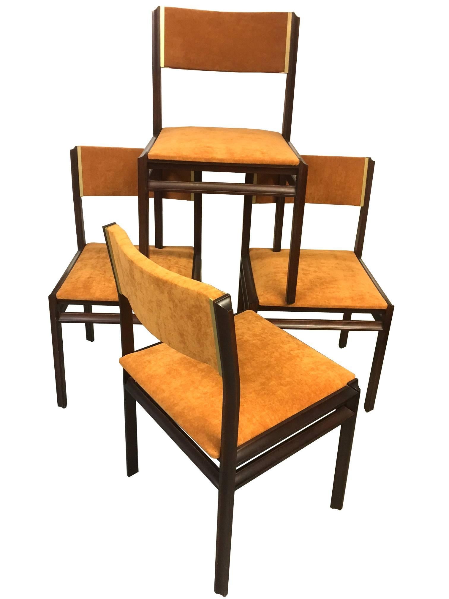 Mid-20th Century Set of Four Dining Chairs, Domino by Stildomus, Italy, 1960s
