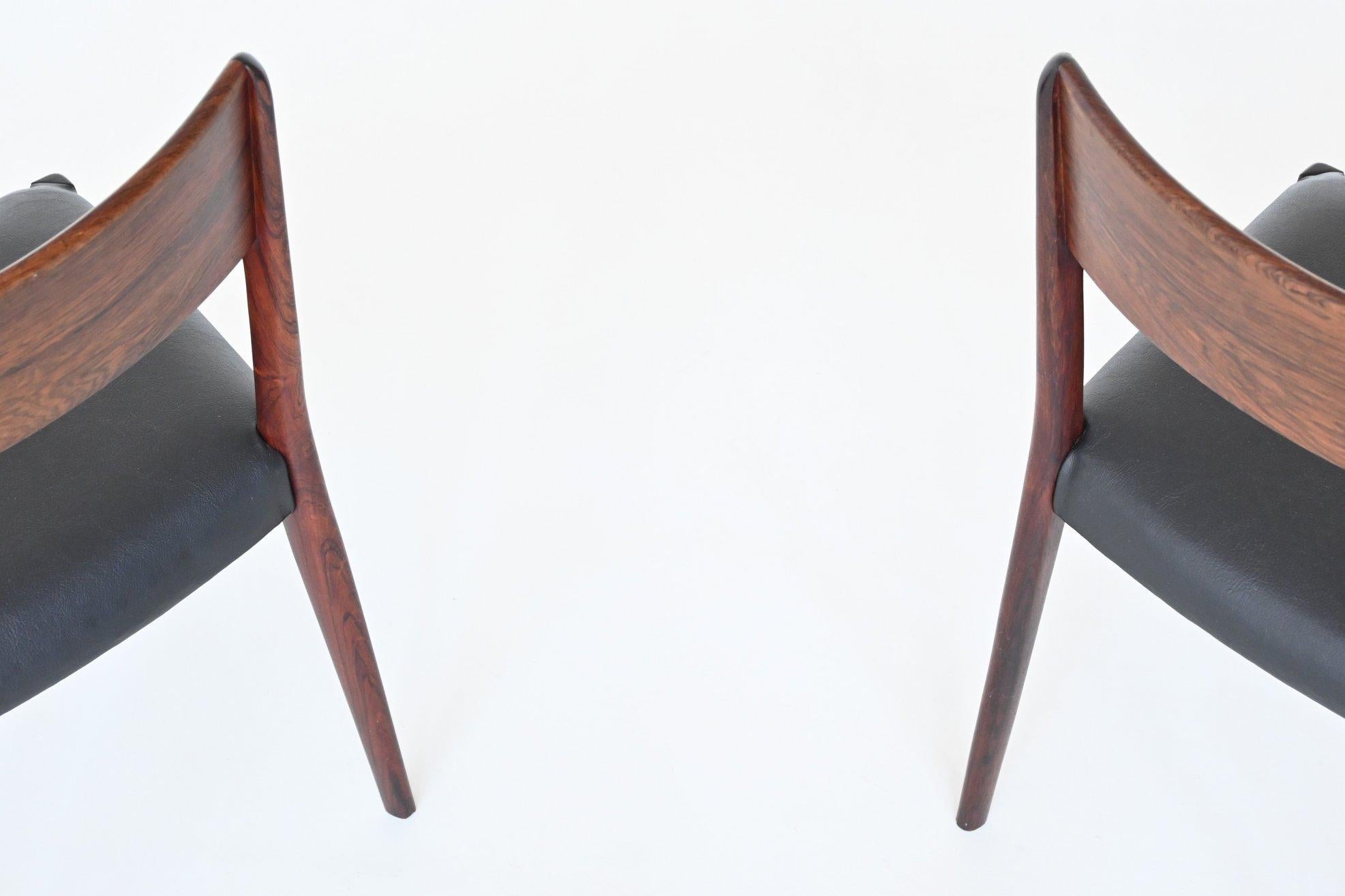 Set of Four Rosewood Dining Chairs Hornslet Mobelfabrik Denmark 1960 4