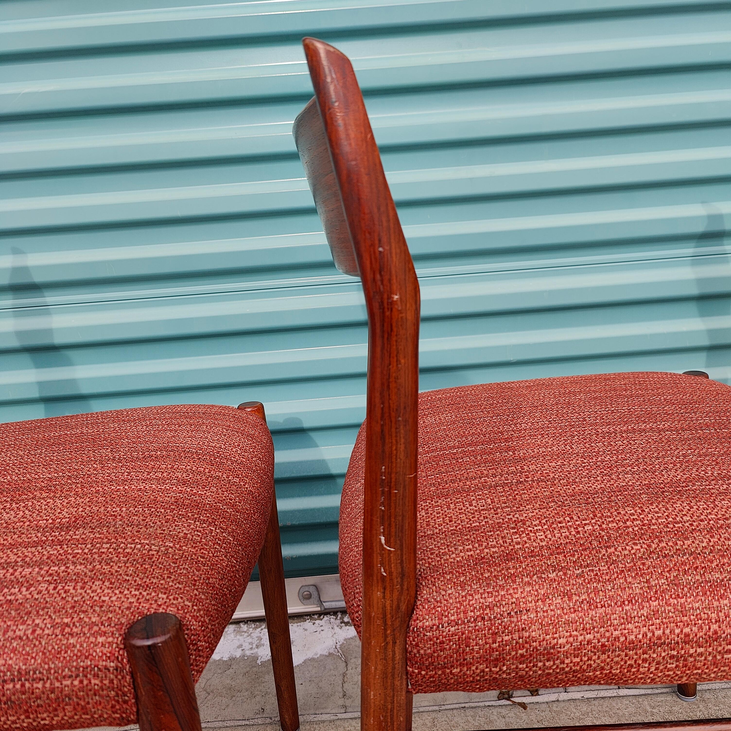 Set of Four Rosewood Mid Century Danish Model 418 Dining Chairs by Arne Vodder For Sale 6