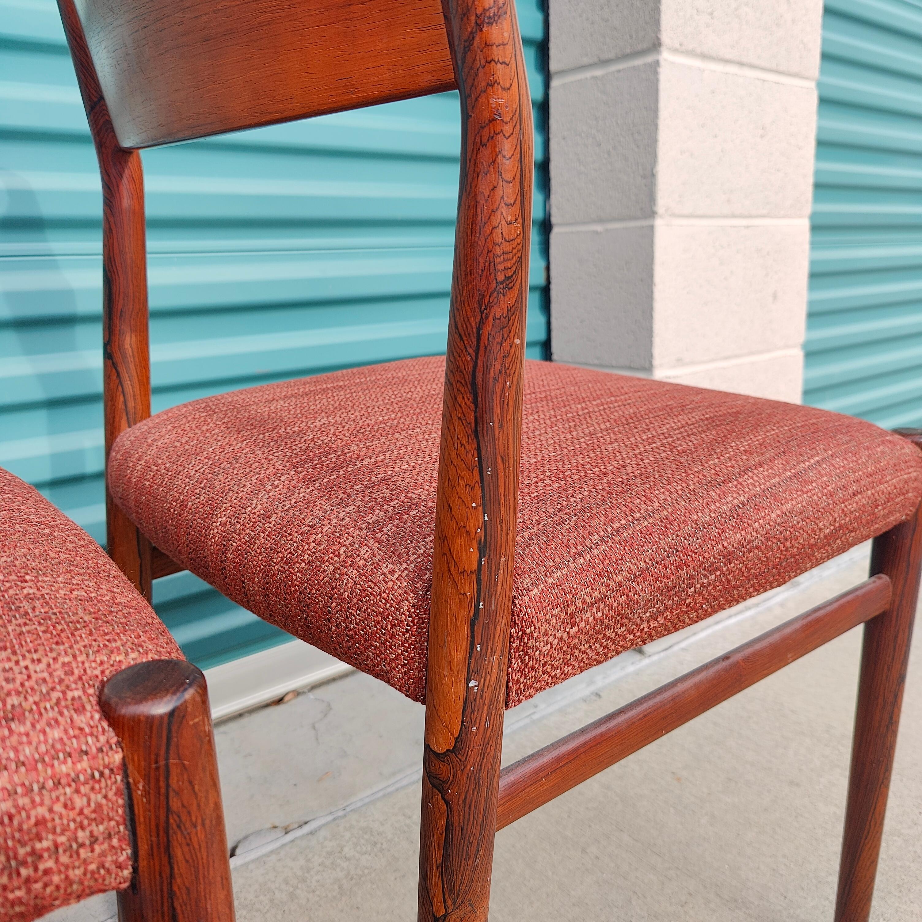 Set of Four Rosewood Mid Century Danish Model 418 Dining Chairs by Arne Vodder For Sale 4
