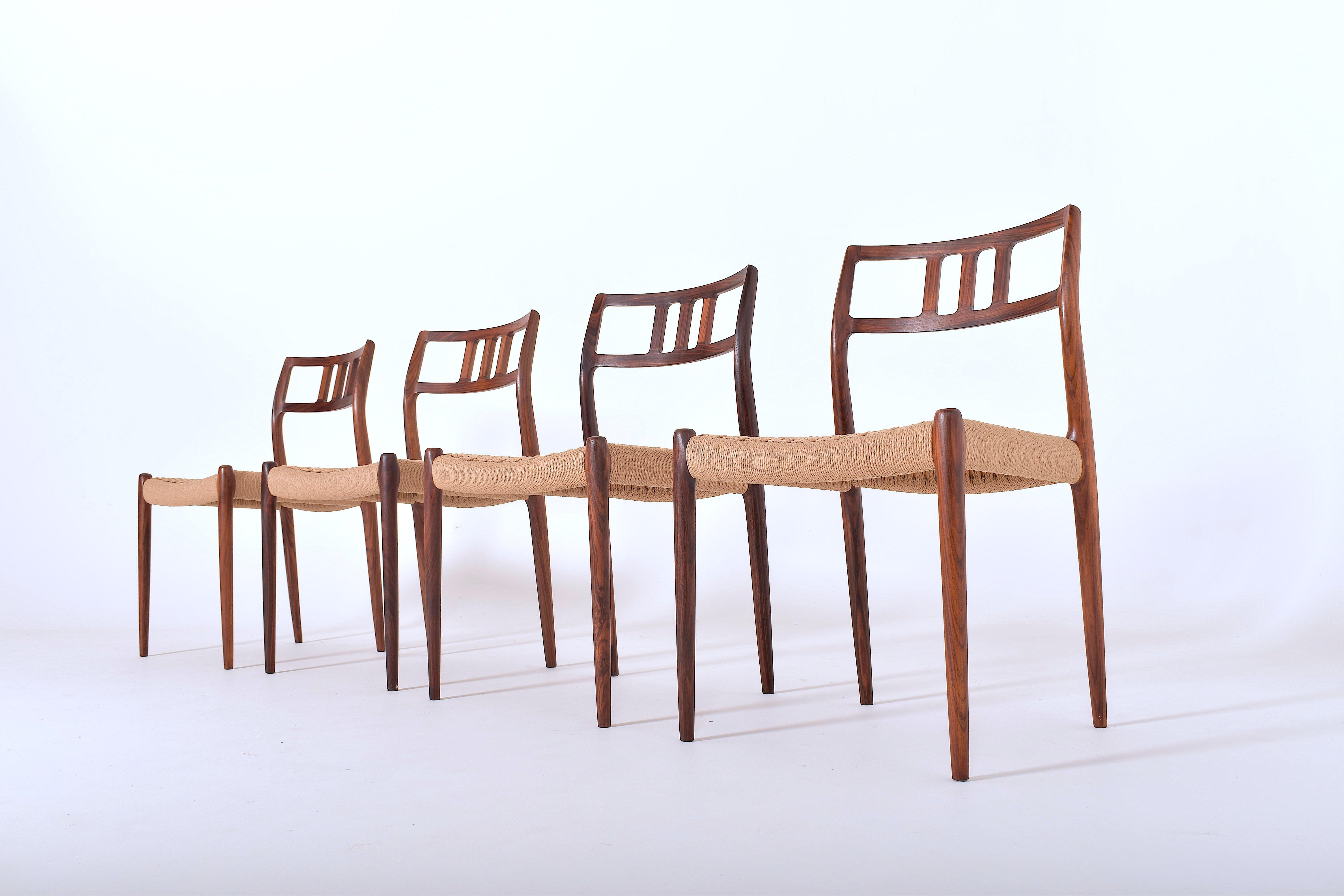 Set of Four Rosewood Chairs Model 79 by Niels Otto Moller 1