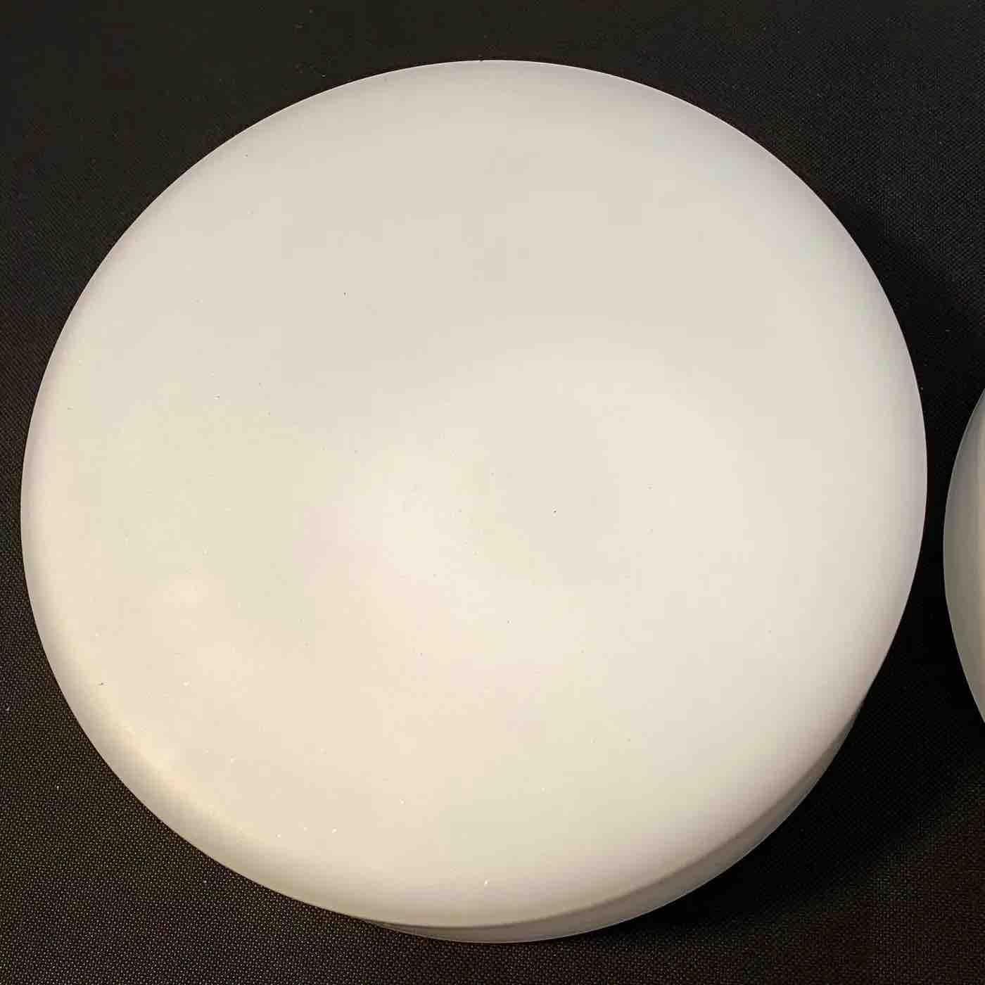 German Set of Four Round Bauhaus Opaline Milk Glass Flush Mount by RZB Leuchten, 1960s For Sale