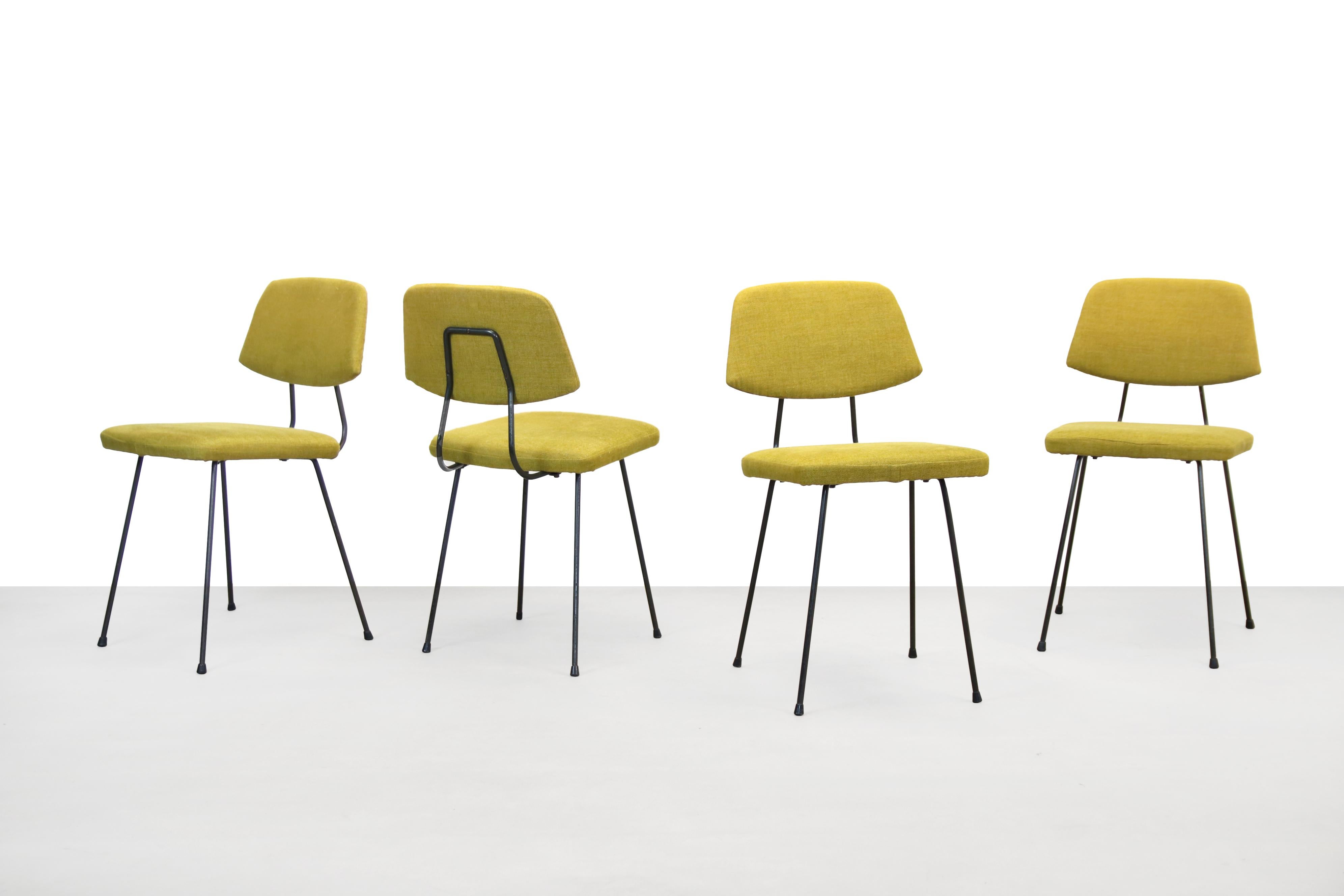 Dutch Set of Four Rudolf Wolf for Elsrijk Design Chairs