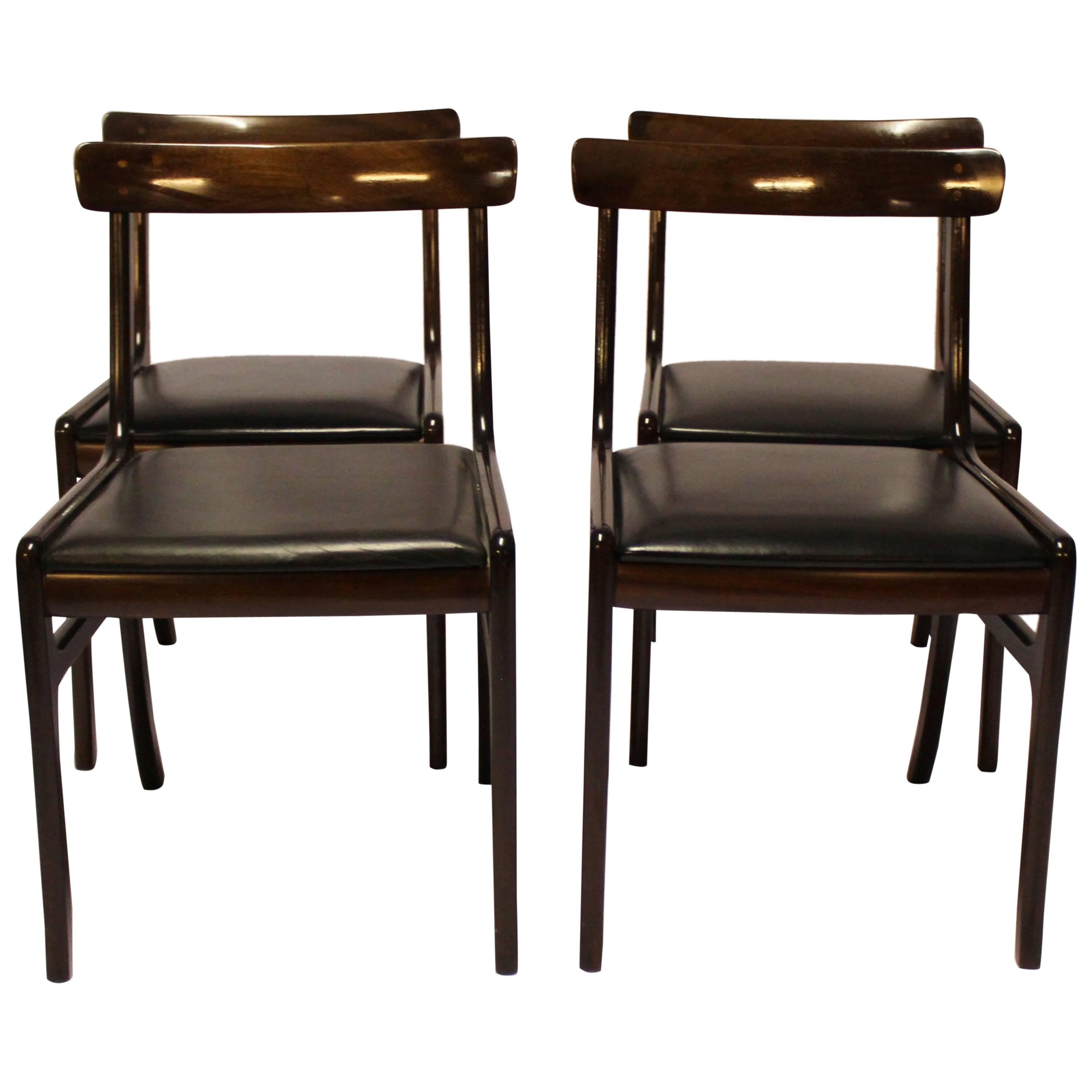 Set of Four "Rungstedlund" Dining Room Chairs, Ole Wanscher and P. Jeppesen For Sale