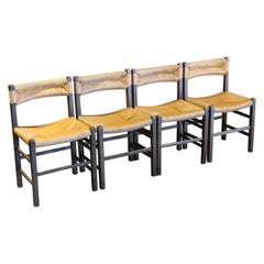 Ensemble de quatre chaises Rush Style Charlotte Perriand, France, années 1950